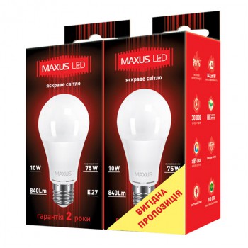 Светодиодная лампа Maxus 2-LED-146 A60 10W 4100K 220V E27 AP